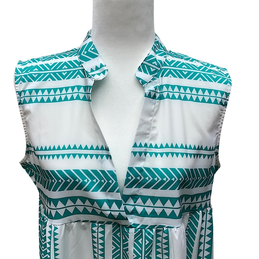 Chic Sleeveless Patterned Mini Shift Sundress, Me… - image 4